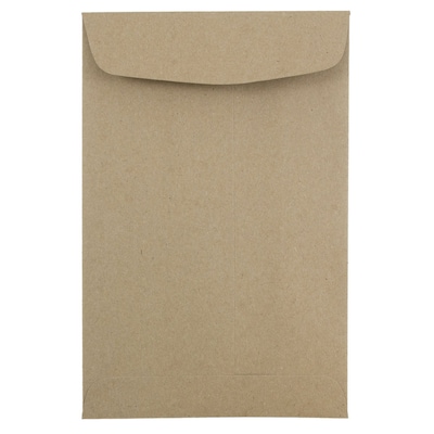 JAM Paper 6 x 9 Open End Catalog Envelopes, Brown Kraft Paper Bag, 50/Pack (51286524i)