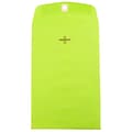 JAM Paper 6 x 9 Open End Catalog Colored Envelopes with Clasp Closure, Ultra Lime Green, 10/Pack (