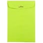 JAM Paper 6" x 9" Open End Catalog Colored Envelopes with Clasp Closure, Ultra Lime Green, 10/Pack (V0128133B)