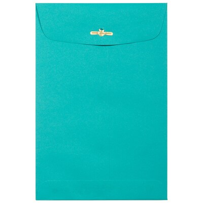 JAM Paper 6 x 9 Open End Catalog Colored Envelopes with Clasp Closure, Sea Blue Recycled, 10/Pack