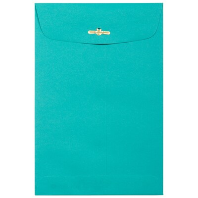 JAM Paper® 6 x 9 Open End Catalog Colored Envelopes with Clasp Closure, Sea Blue Recycled, 10/Pack (