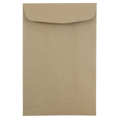 JAM Paper 6 x 9 Open End Catalog Envelopes, Brown Kraft Paper Bag, 25/Pack (51286524a)