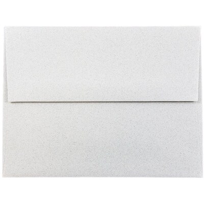 JAM Paper® A2 Passport Invitation Envelopes, 4.375 x 5.75, Granite Silver Recycled, 25/Pack (CPST605