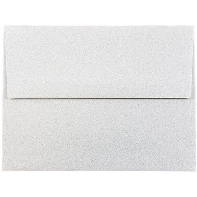 JAM Paper A2 Passport Invitation Envelopes, 4.375 x 5.75, Granite Silver Recycled, 25/Pack (CPST605)