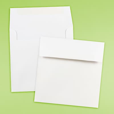 JAM Paper 8 x 8 Square Invitation Envelopes, White, 25/Pack (3992315)