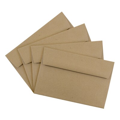 JAM Paper A9 Invitation Envelopes, 5.75 x 8.75, Brown Kraft Paper Bag, 25/Pack (LEKR875)