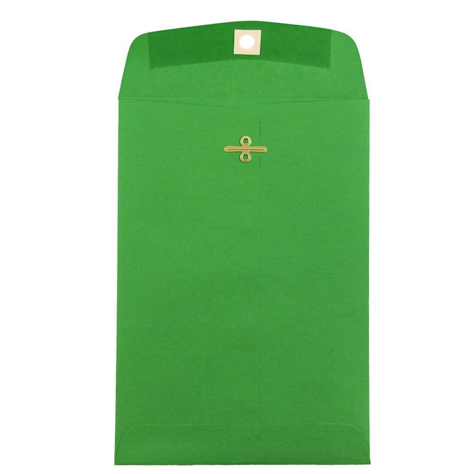 JAM Paper® 6 x 9 Open End Catalog Colored Envelopes with Clasp Closure, Green Recycled, 100/Pack (87923)