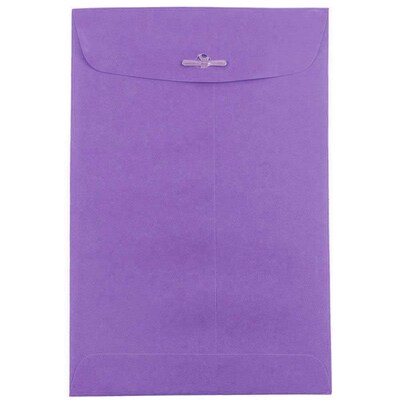 JAM Paper® 6 x 9 Open End Catalog Colored Envelopes with Clasp Closure, Violet Purple Recycled, 10/P