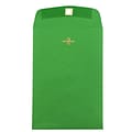 JAM Paper 6 x 9 Open End Catalog Colored Envelopes with Clasp Closure, Green Recycled, 10/Pack (87