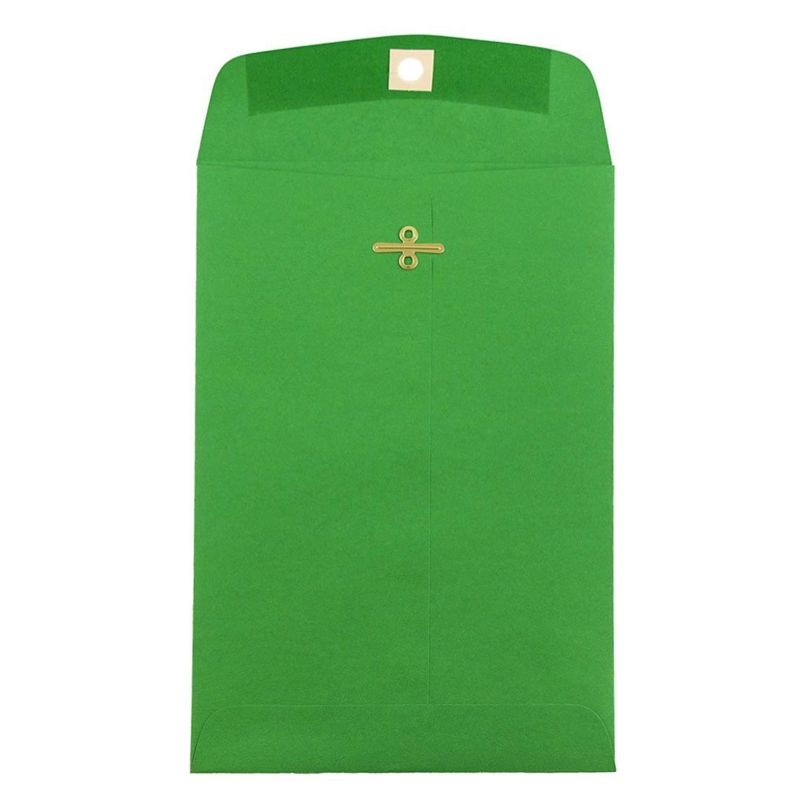 JAM Paper 6 x 9 Open End Catalog Colored Envelopes with Clasp Closure, Green Recycled, 10/Pack (87923B)