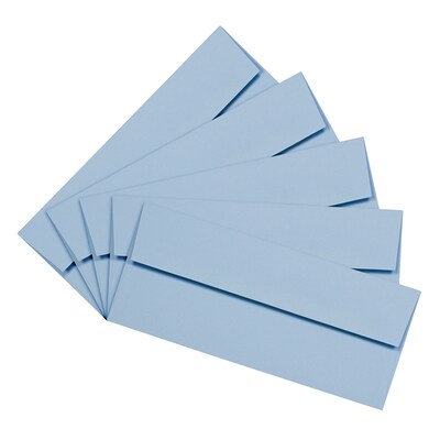 JAM Paper #10 Business Envelope, 4 1/8" x 9 1/2", Baby Blue, 1000/Carton (2155778B)