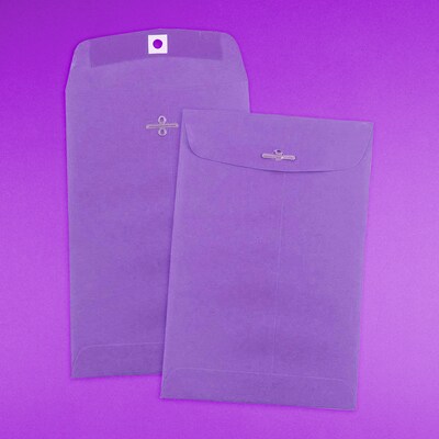 JAM Paper Open End Clasp #1 Catalog Envelope, 6" x 9", Violet, 100/Box (87956)