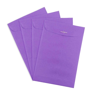 JAM Paper Open End Clasp #1 Catalog Envelope, 6" x 9", Violet, 100/Box (87956)