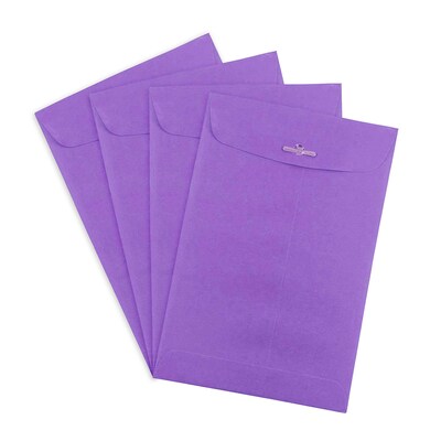 JAM Paper Open End Clasp #1 Catalog Envelope, 6" x 9", Violet, 100/Box (87956)