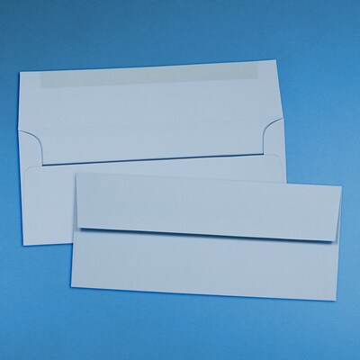 JAM Paper Open End #10 Business Envelope, 4 1/8" x 9 1/2", Baby Blue, 50/Pack (2155778I)