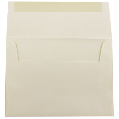 JAM Paper A6 Strathmore Invitation Envelopes, 4.75 x 6.5, Ivory Wove, 50/Pack (900913185I)