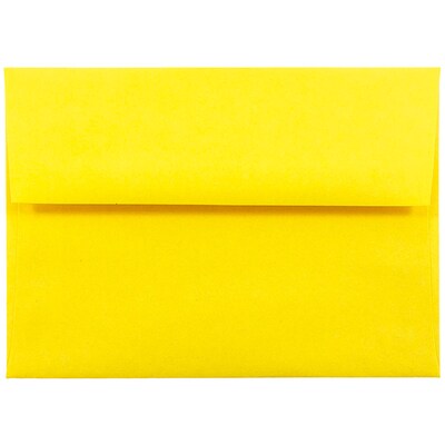 JAM Paper A6 Colored Invitation Envelopes, 4.75 x 6.5, Yellow Recycled, 50/Pack (94531I)