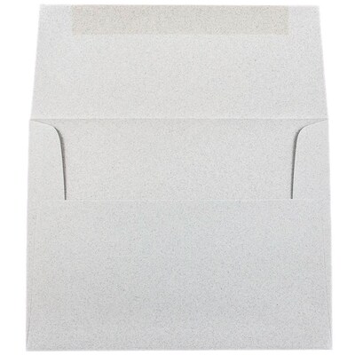 JAM Paper A2 Passport Invitation Envelopes, 4.375 x 5.75, Granite Silver Recycled, 50/Pack (CPST605I)