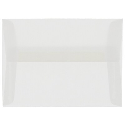 JAM Paper A7 Translucent Vellum Invitation Envelopes, 5.25 x 7.25, Clear, 50/Pack (2851295I)