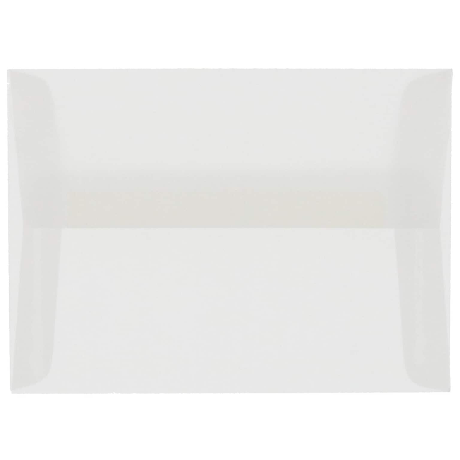 JAM Paper A7 Translucent Vellum Invitation Envelopes, 5.25 x 7.25, Clear, 50/Pack (2851295I)