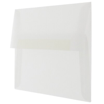 JAM Paper A7 Translucent Vellum Invitation Envelopes, 5.25 x 7.25, Clear, 50/Pack (2851295I)