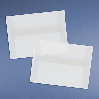 JAM Paper A7 Translucent Vellum Invitation Envelopes, 5.25 x 7.25, Clear, 50/Pack (2851295I)