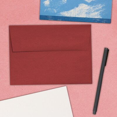 JAM Paper A7 Invitation Envelopes, 5.25 x 7.25, Dark Red, 50/Pack (31511307I)