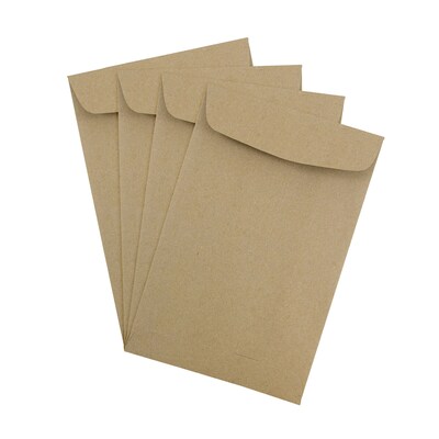 JAM Paper 6 x 9 Kraft Open End Catalog Envelopes, Brown Kraft Paper Bag, 100/Pack (51286524)