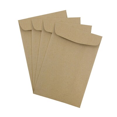 JAM Paper 6 x 9 Open End Catalog Envelopes, Brown Kraft Paper Bag, 100/Pack (51286524)