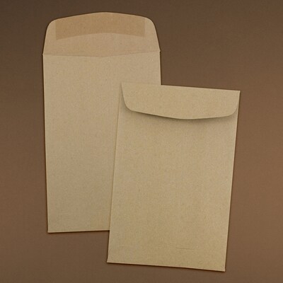 JAM Paper 6 x 9 Open End Catalog Envelopes, Brown Kraft Paper Bag, 100/Pack (51286524)