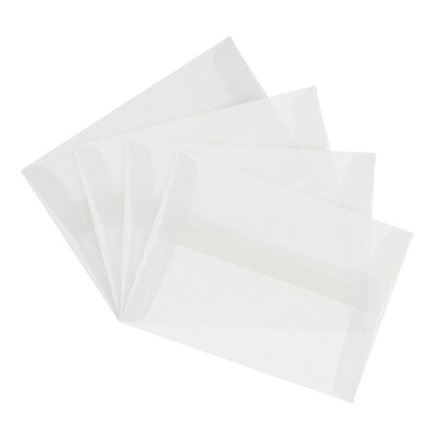 JAM Paper 4Bar A1 Translucent Vellum Invitation Envelopes, 3.625 x 5.125, Clear, 25/Pack (900797921)