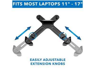 Mount-It! 12"-17.32" x 9.25" Steel Laptop Tray, Black (MI-5352T)