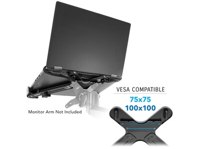 Mount-It! 12"-17.32" x 9.25" Steel Laptop Tray, Black (MI-5352T)