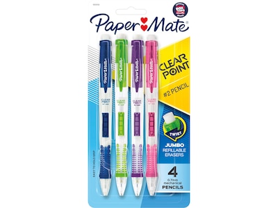 Paper Mate Clearpoint Mechanical Pencil, 0.7mm, #2 Hard Lead, 4/Pack  (2087147/1902636)