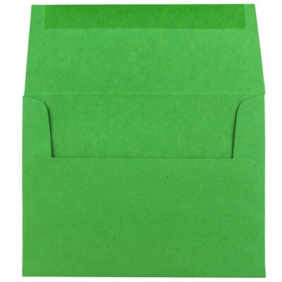 JAM Paper A2 Colored Invitation Envelopes, 4.375 x 5.75, Green Recycled, 25/Pack (15843)