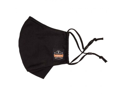 Ergodyne Skullerz Reusable Cloth Contoured Face Cover Mask, Small/Medium, Black, 3/Pack (48800)