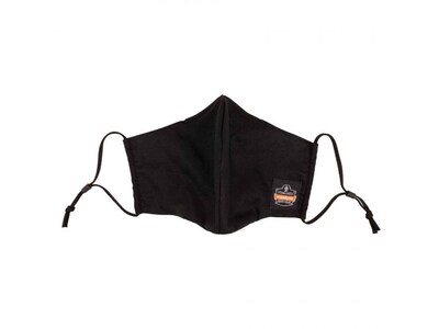 Ergodyne Skullerz Reusable Cloth Contoured Face Cover Mask, Small/Medium, Black, 3/Pack (48800)
