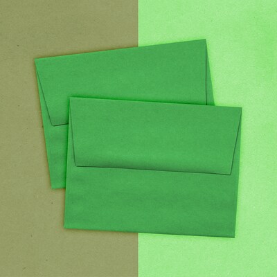 JAM Paper A2 Colored Invitation Envelopes, 4.375 x 5.75, Green Recycled, 25/Pack (15843)