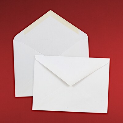 JAM Paper A6 Invitation Envelopes with V-Flap, 4.75 x 6.5, White, Bulk 1000/Carton (J0567B)