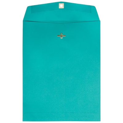JAM Paper® 10 x 13 Open End Catalog Colored Envelopes with Clasp Closure, Sea Blue Recycled, 25/Pack