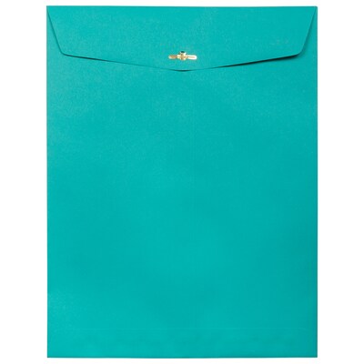 JAM Paper® 10 x 13 Open End Catalog Colored Envelopes with Clasp Closure, Sea Blue Recycled, 25/Pack (900766073a)