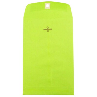 JAM Paper® 6 x 9 Open End Catalog Colored Envelopes with Clasp Closure, Ultra Lime Green, 25/Pack (V