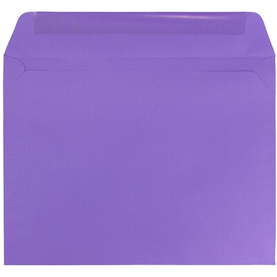 JAM Paper 9 x 12 Booklet Colored Envelopes, Violet Purple Recycled, 25/Pack (1531752)