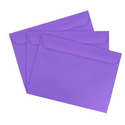 JAM Paper 9 x 12 Booklet Colored Envelopes, Violet Purple Recycled, 25/Pack (1531752)