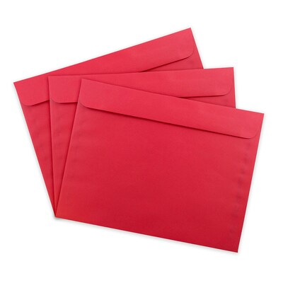 JAM Paper Booklet Envelope, 9" x 12", Red, 50/Pack (17253I)