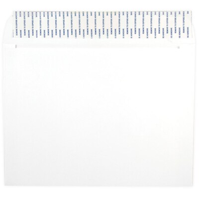 JAM Paper Peel & Seal Booklet Envelope, 9 x 12, White, 250/Box (356828785H)