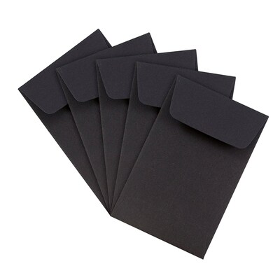 JAM Paper® #1 Coin Business Envelopes, 2.25 x 3.5, Black, 100/Pack (352527801F)
