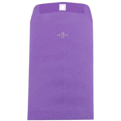 JAM Paper® 6 x 9 Open End Catalog Colored Envelopes with Clasp Closure, Violet Purple Recycled, 25/P