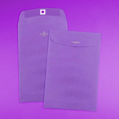 JAM Paper® 6 x 9 Open End Catalog Colored Envelopes with Clasp Closure, Violet Purple Recycled, 25/Pack (87956F)