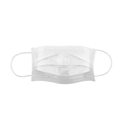 Disposable Face Mask, One Size, White, 50/Box (WXDKZ0005BX)
